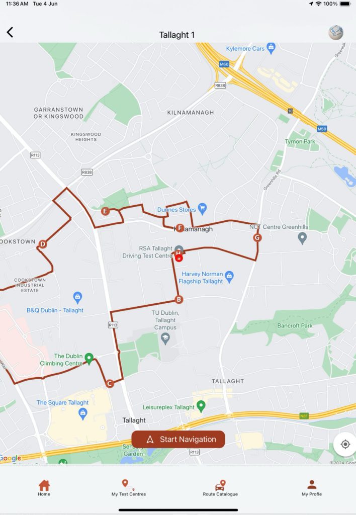 AppSample Download Irish Driving Test Routes